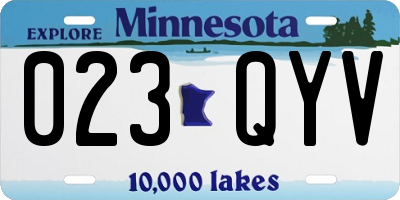 MN license plate 023QYV
