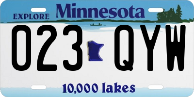 MN license plate 023QYW