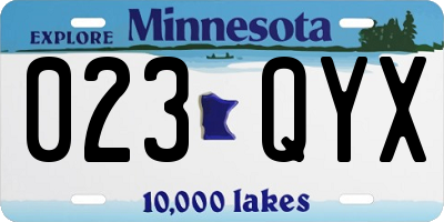 MN license plate 023QYX