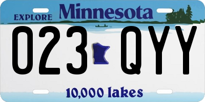 MN license plate 023QYY