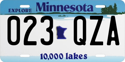 MN license plate 023QZA