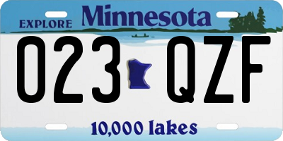 MN license plate 023QZF