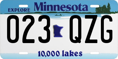 MN license plate 023QZG
