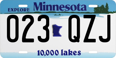 MN license plate 023QZJ