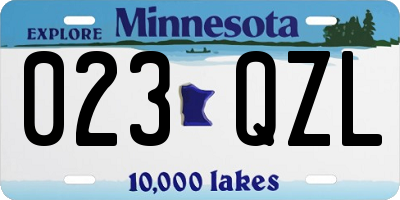 MN license plate 023QZL