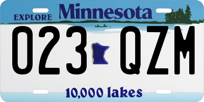 MN license plate 023QZM