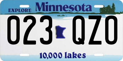MN license plate 023QZO