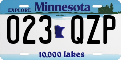 MN license plate 023QZP