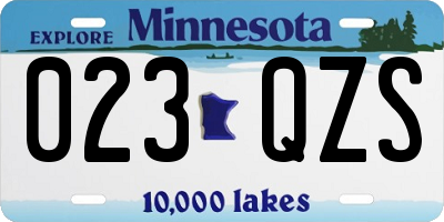 MN license plate 023QZS