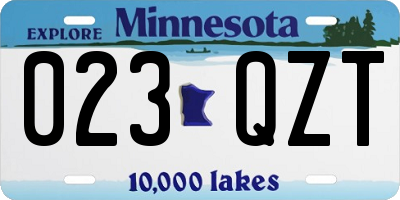 MN license plate 023QZT