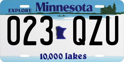 MN license plate 023QZU