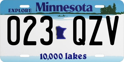 MN license plate 023QZV