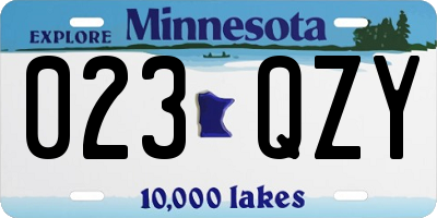 MN license plate 023QZY