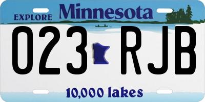 MN license plate 023RJB