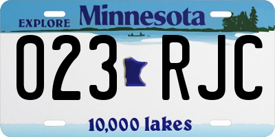 MN license plate 023RJC
