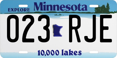 MN license plate 023RJE