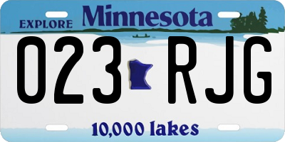 MN license plate 023RJG