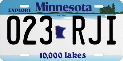 MN license plate 023RJI