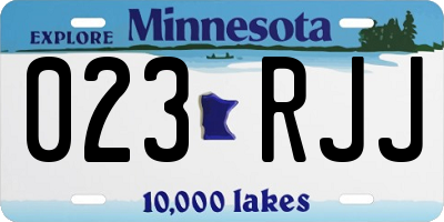 MN license plate 023RJJ