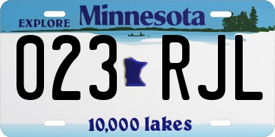 MN license plate 023RJL