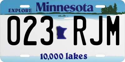 MN license plate 023RJM