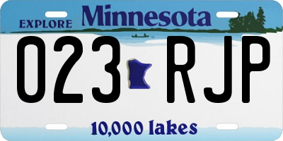 MN license plate 023RJP