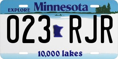 MN license plate 023RJR