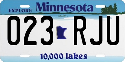 MN license plate 023RJU
