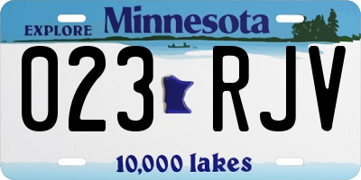 MN license plate 023RJV