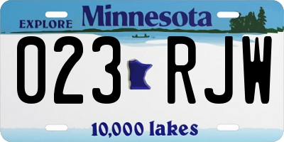 MN license plate 023RJW