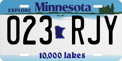 MN license plate 023RJY