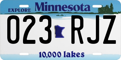 MN license plate 023RJZ