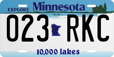 MN license plate 023RKC