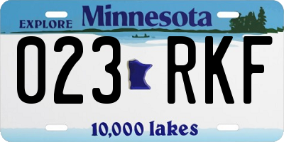 MN license plate 023RKF