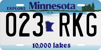 MN license plate 023RKG