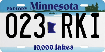 MN license plate 023RKI