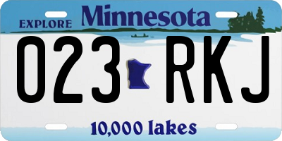 MN license plate 023RKJ