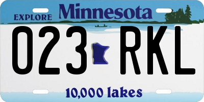 MN license plate 023RKL