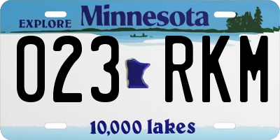 MN license plate 023RKM