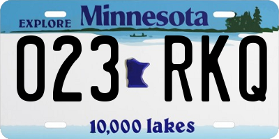 MN license plate 023RKQ