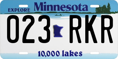 MN license plate 023RKR