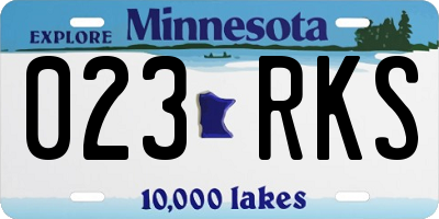 MN license plate 023RKS