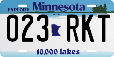 MN license plate 023RKT