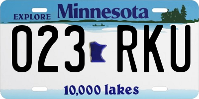 MN license plate 023RKU
