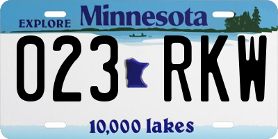 MN license plate 023RKW