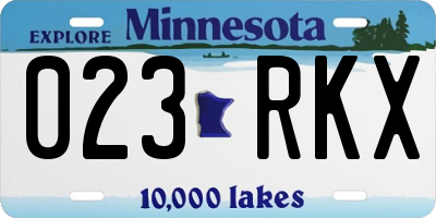 MN license plate 023RKX