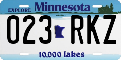 MN license plate 023RKZ