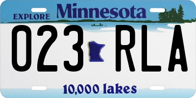 MN license plate 023RLA