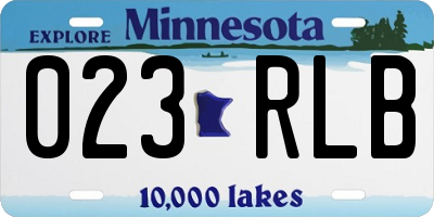 MN license plate 023RLB