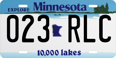 MN license plate 023RLC